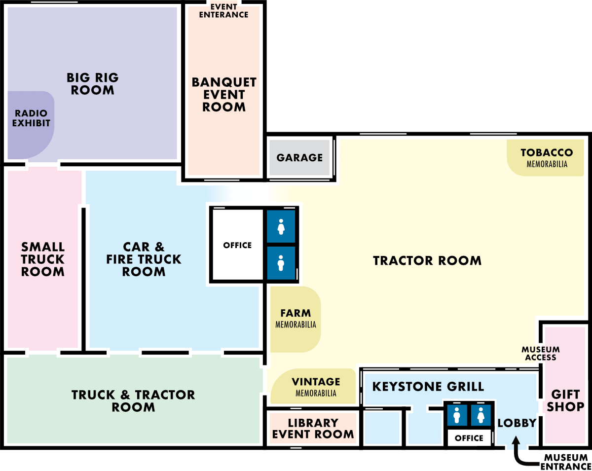 Map showing the inside layout of the Keystone museum